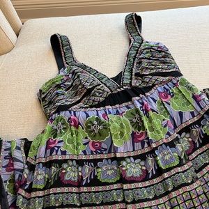 NINE WEST dress maxi dress 2 multicolor floral sleeveless thick strap deep v